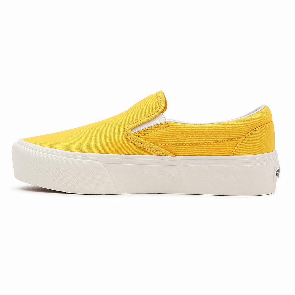 Zapatillas Slip On Vans Twill Classic Slip-On Plataforma Mujer Amarillo | CO295681