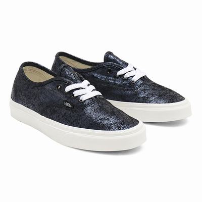 Tenis Vans Cracked Leather Authentic Mujer Negras | CO604189