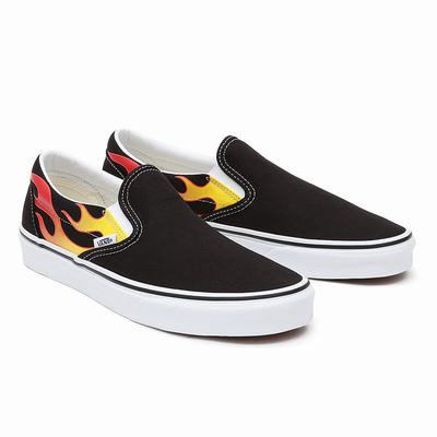 Zapatillas Slip On Vans Flame Classic Mujer Negras | CO741653